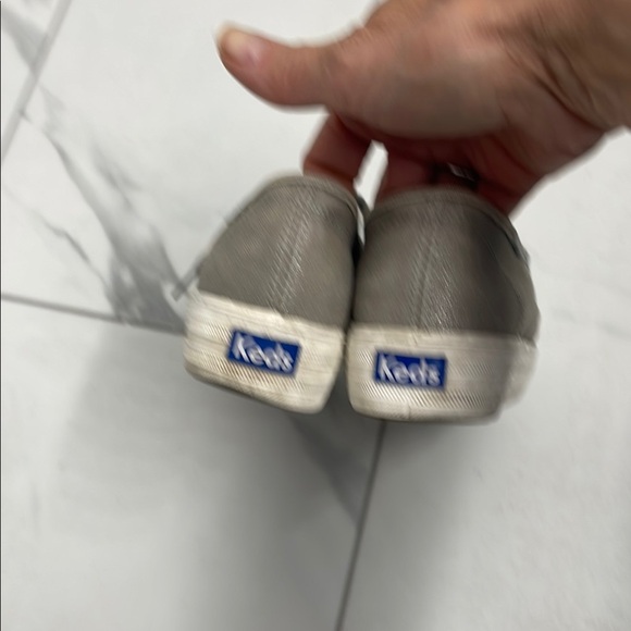 Keds Grey Shimmer Canvas Sneakers Casual Low-Top - Picture 9 of 12